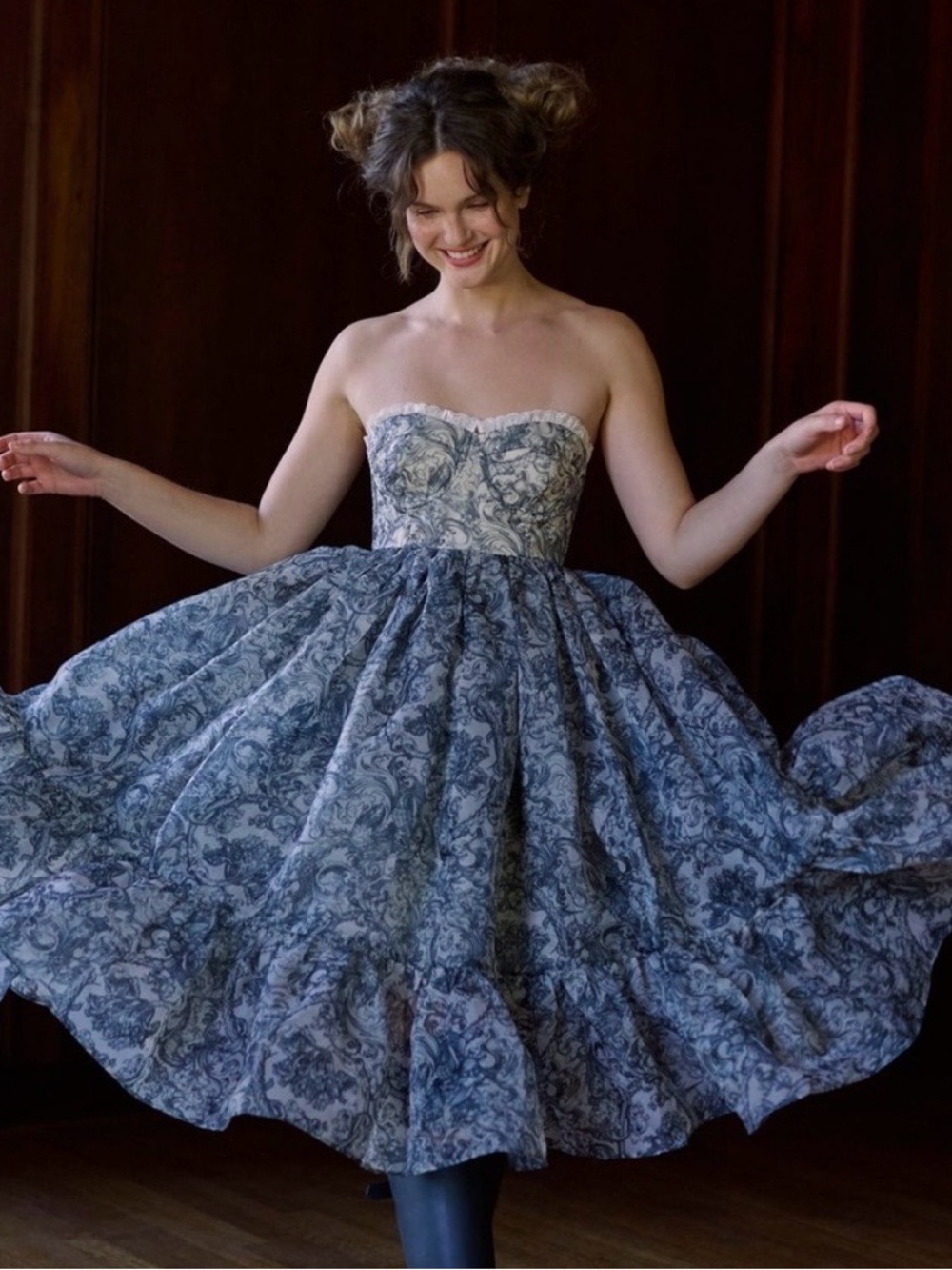 Selkie French Corset Dress in Grey Heritage - XXS